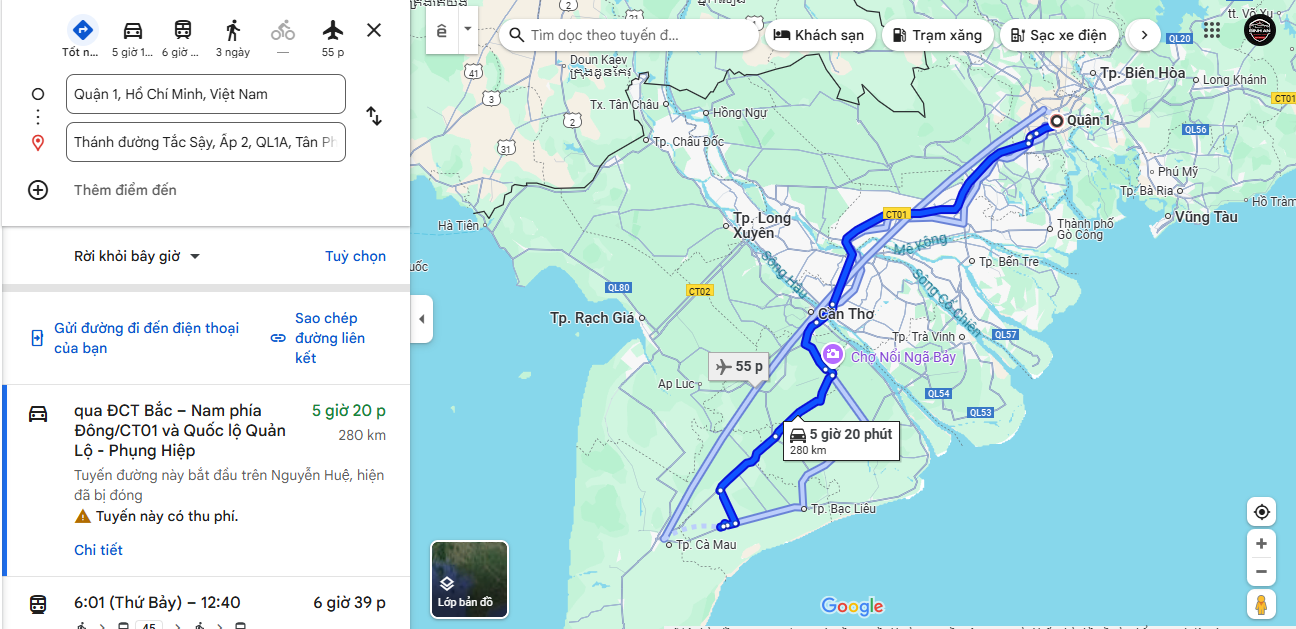 Lộ Trình Di Chuyển Từ TPHCM Đến Cha Diệp Bạc Liêu Lộ Trình Di Chuyển Từ TPHCM Đến Cha Diệp Bạc Liêu
